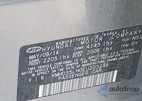 2014 Hyundai Elantra Gt из США, поврежденный, VIN KMHD35LH0EU203246